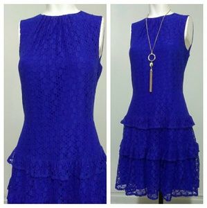 London Times Royal Blue Lace Dress Size 6